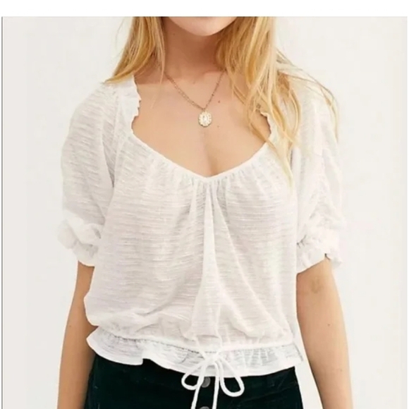 Free People Tops - Free People White Dorothy Cinch Peasant Top❤️❤️ Sz Small